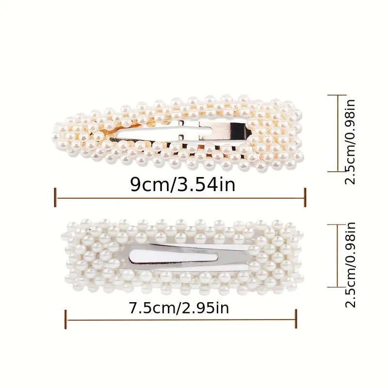 10pcs Stylish Faux Pearl Hair Clips Elegant Womens Hair Accessories