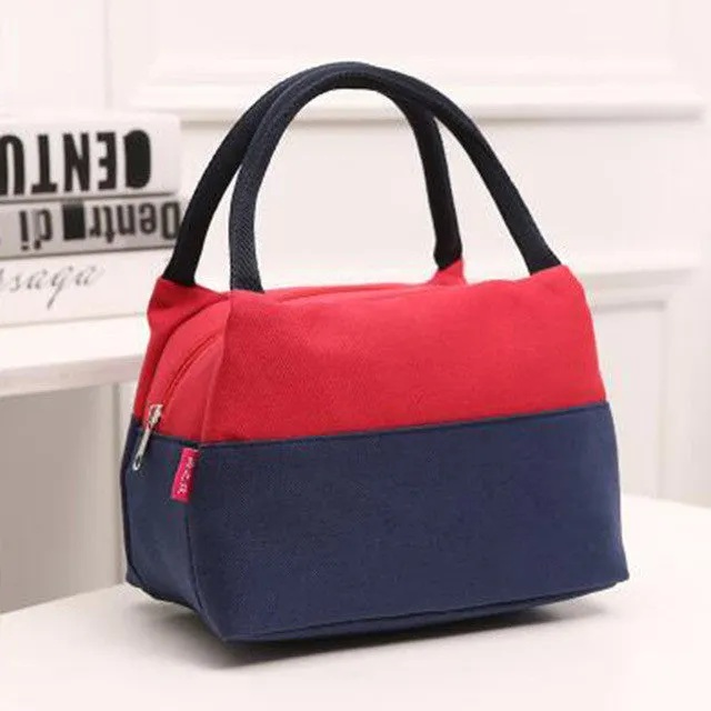 2017 new double insulated handbag ladies lunch box lunch bag hand carry ladies package Oxford cloth waterproof canvas bag