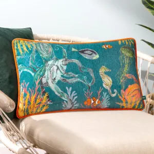 Abyss Sea Creatures Rectangular Cushion Ocean