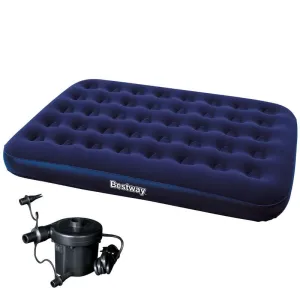 Bestway Double Flocked AirBed With Electric Pump