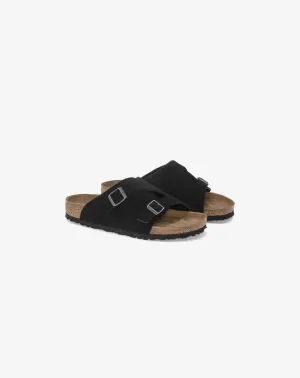 Birkenstock Zürich Suede Leather Sandal "Black"