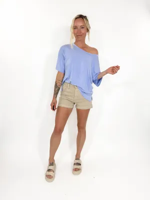 Classic Bamboo Pocket Tee- PERIWINKLE