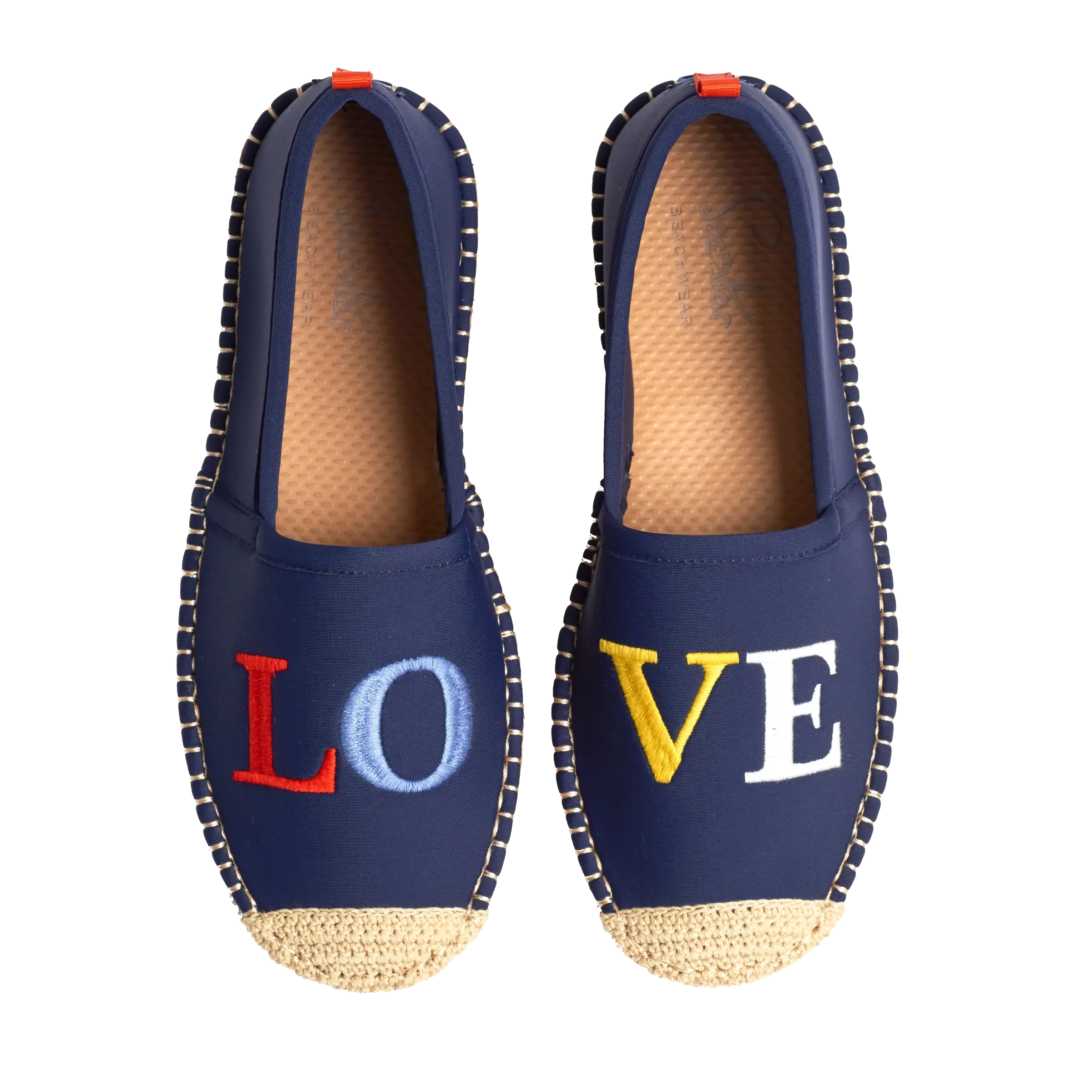 DARK NAVY LOVE EMBROIDERY - WOMENS BEACHCOMBER ESPADRILLE