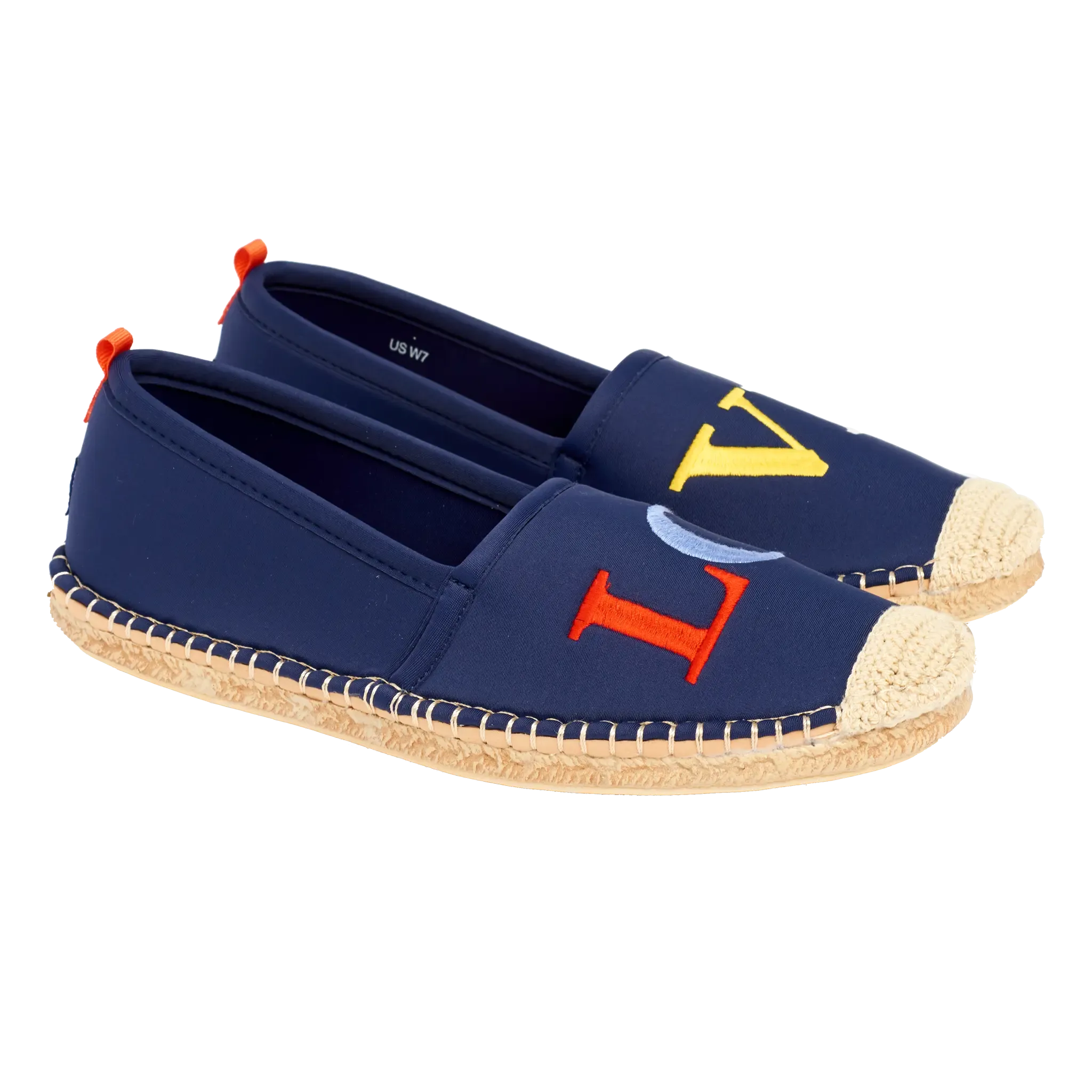 DARK NAVY LOVE EMBROIDERY - WOMENS BEACHCOMBER ESPADRILLE