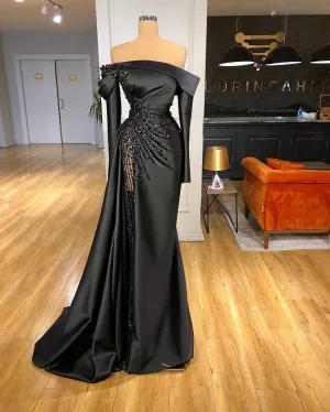 Elegant Evening Dress Black Long Prom Evening Dresses 9785