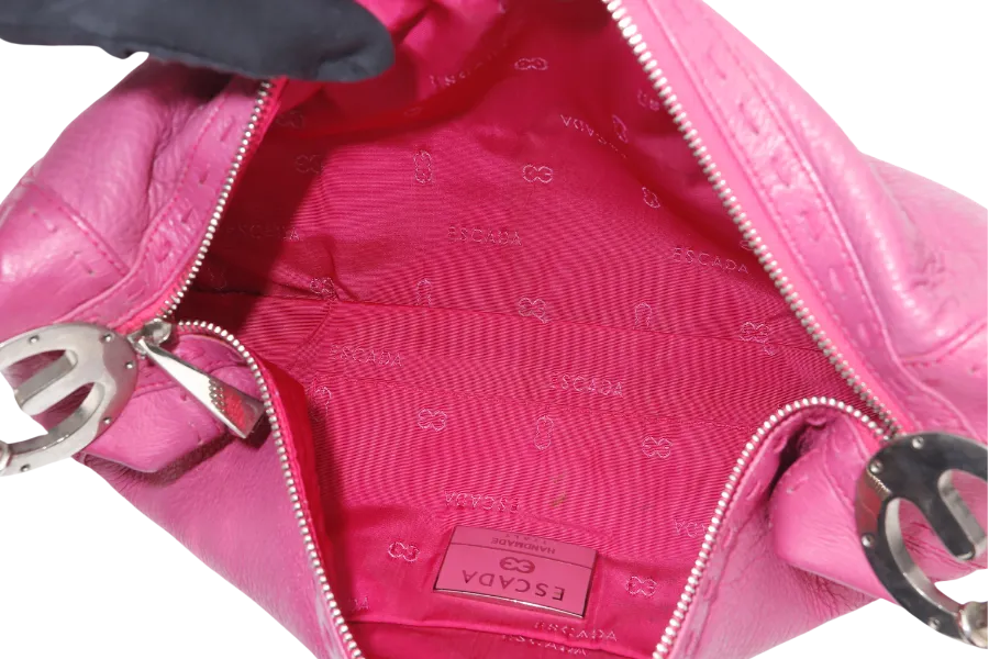 ESCADA HOBO BAG PINK LEATHER SILVER HARDWARE NO DUST COVER