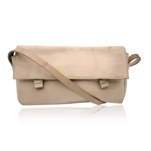 Fendissime Vintage Beige Leather Sleek Shoulder Bag