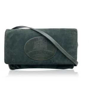 Gianfranco Ferré Vintage Green Suede Convertible Shoulder Bag