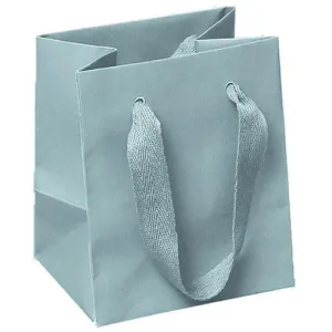 Manhattan Twill Handle Shopping Bags-Light Gray - 5.0 x 4.0 x 6.0