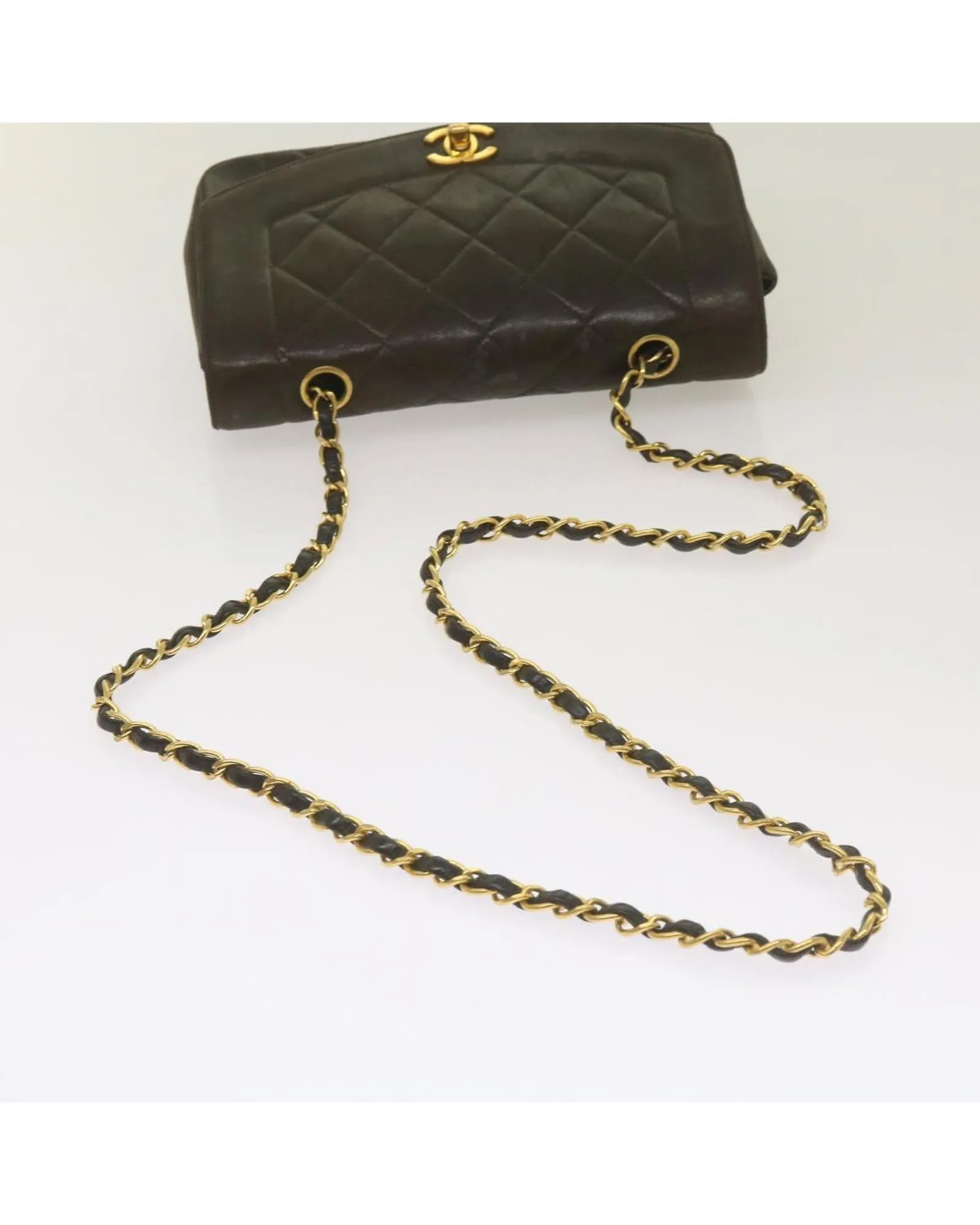 Matelasse Leather Chain Shoulder Bag with CC Logo by Diana