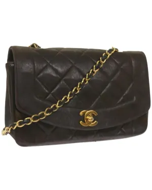 Matelasse Leather Chain Shoulder Bag with CC Logo by Diana