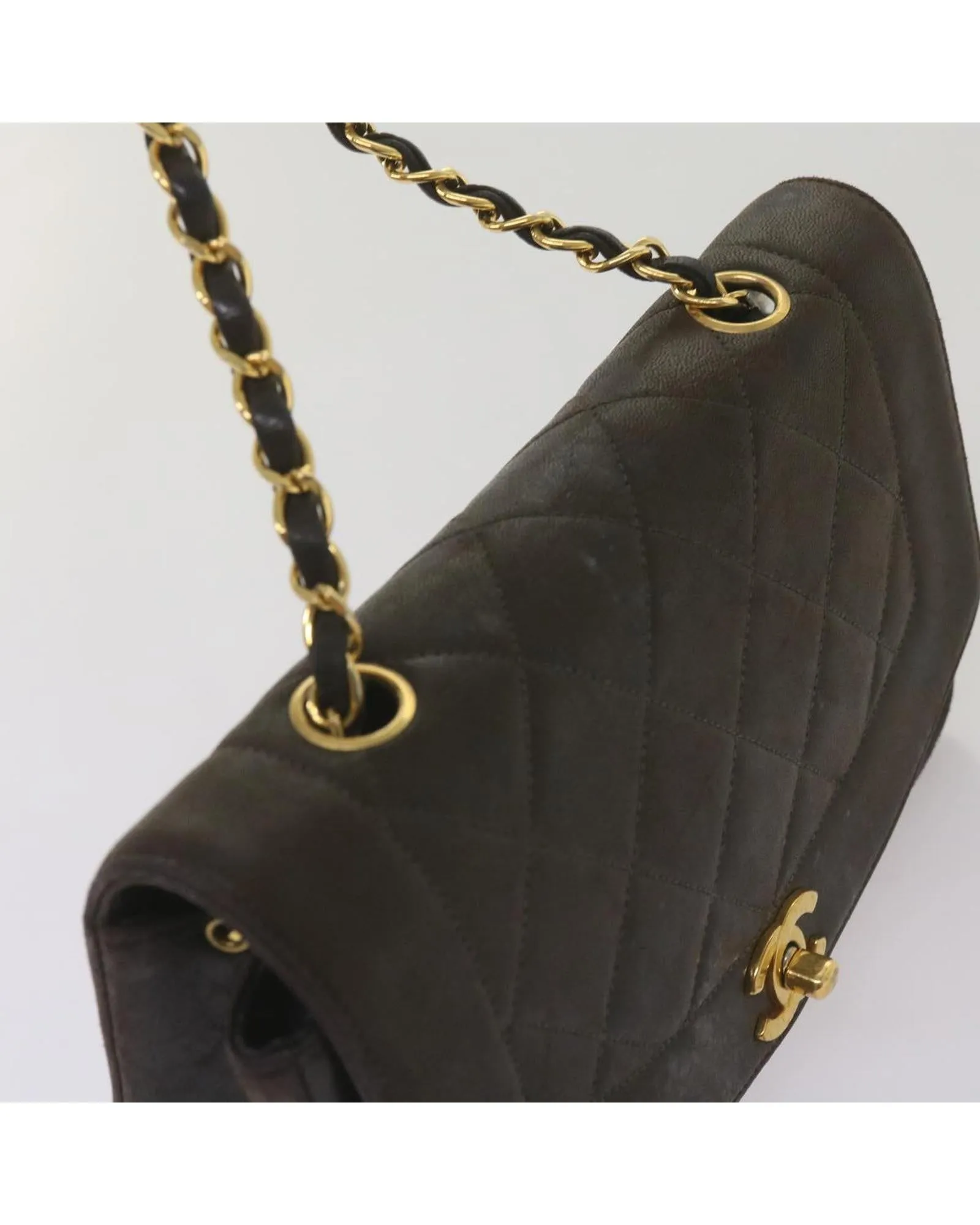 Matelasse Leather Chain Shoulder Bag with CC Logo by Diana