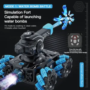 Remote Control Tank Spray Can Launch Number Remote Control Car Metal Track Alloy Electric Toy Car