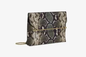 Stylist - Snake-Embossed Leather Slate Green