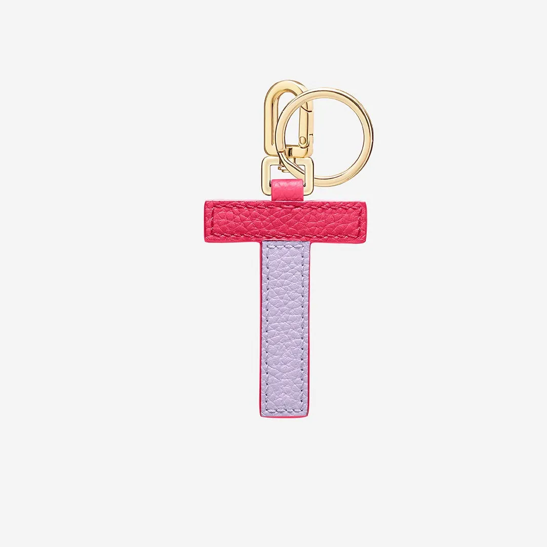 The SABRÉMOJI™ Alphabet Charm T - Fuchsia Lavender