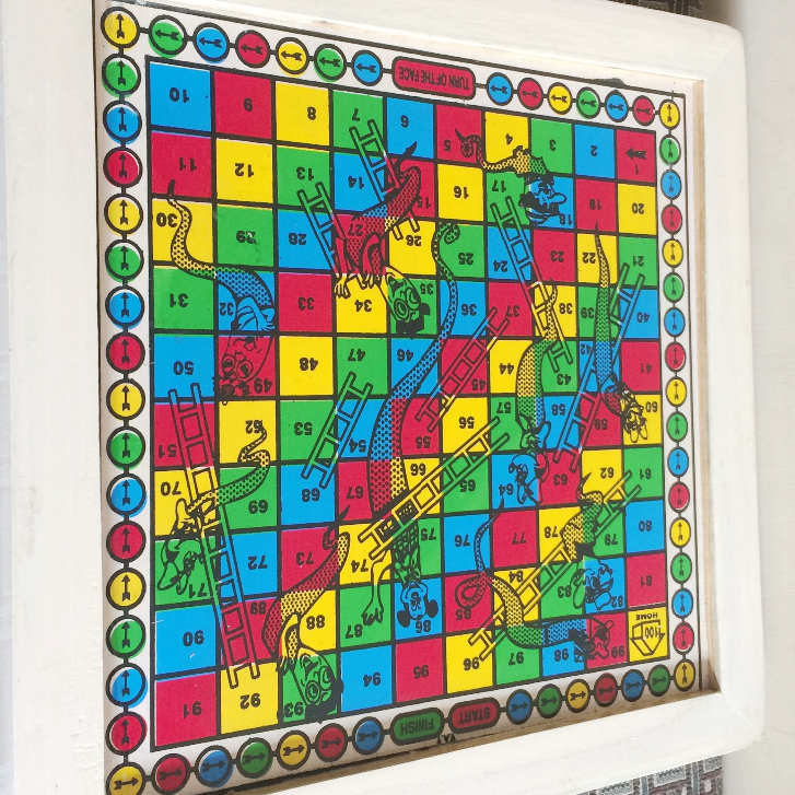 2-in-1 Multi-Color Ludo and Snakes and Ladder Board Game Table for Family Fun