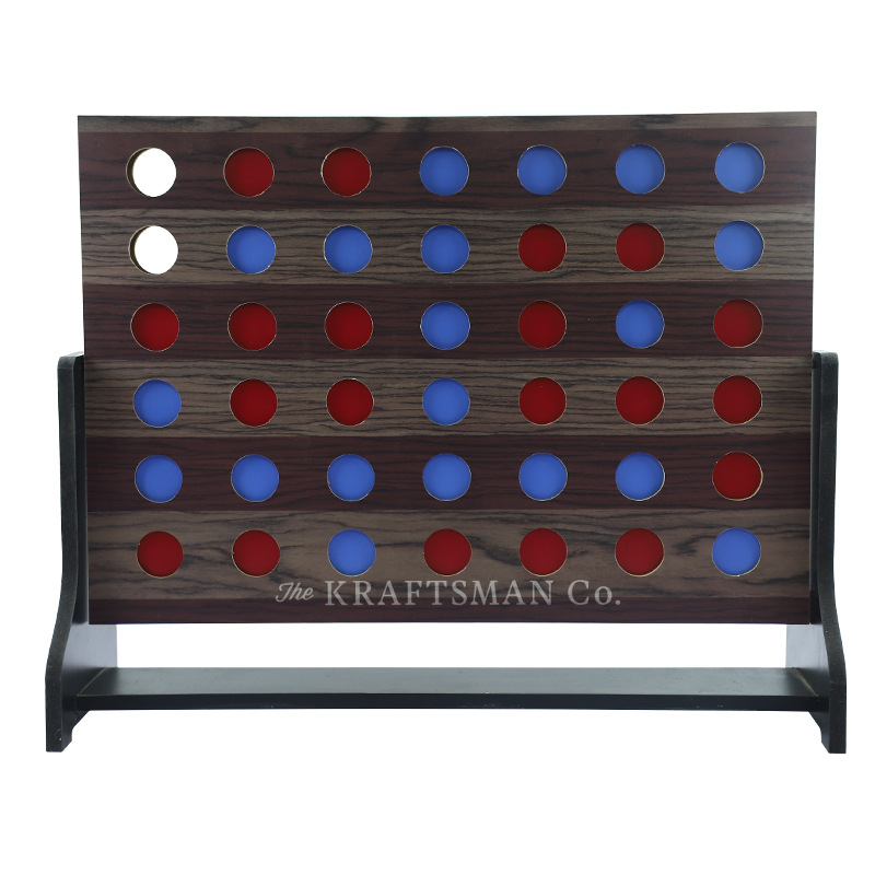 Four-In-One Interactive Educational Kids' Wood Chess Games Including Card Table for Family Competitions